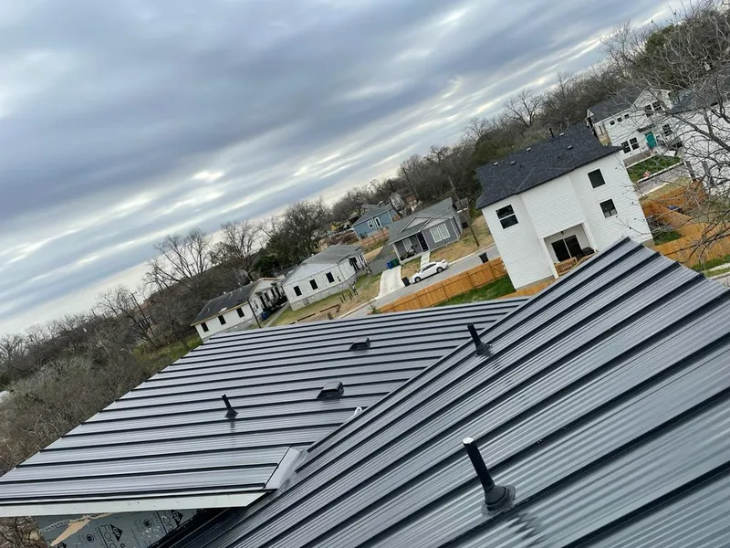 Standing seam metal roof panels with vents for Skylight Repair in Wynne